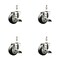 Service Caster 3 Inch 316SS Black Polyurethane Swivel 12mm Threaded Stem Caster Set Brake SS316TS20S314-PPUB-BLK-TLB-M1215-4 - alternate 4
